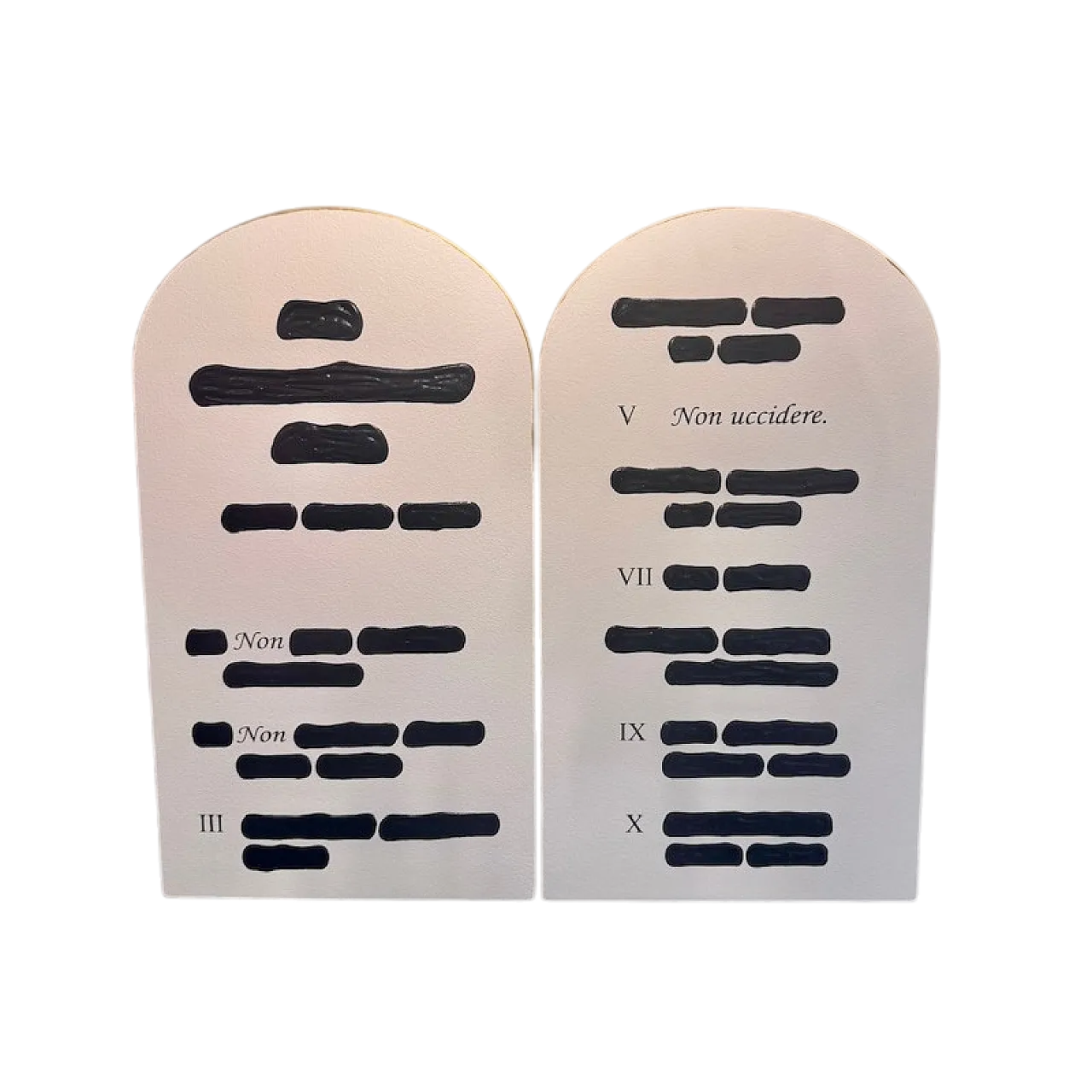 Tavole della legge by Emilio Isgrò, textured screen print, 2000s 5