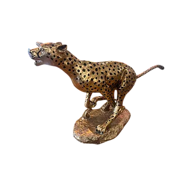 Ghepardo in movimento in bronzo, anni '50