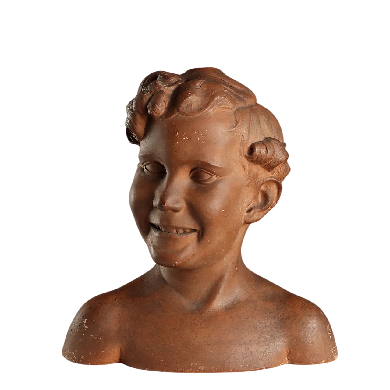 Bust of boy in yerracotta by A. Menchi Art, 20th century 9