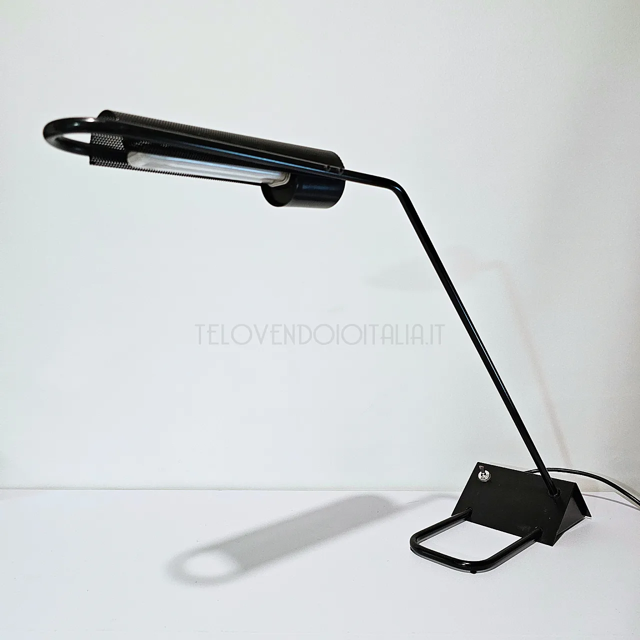 Candle black table lamp, 80s 2