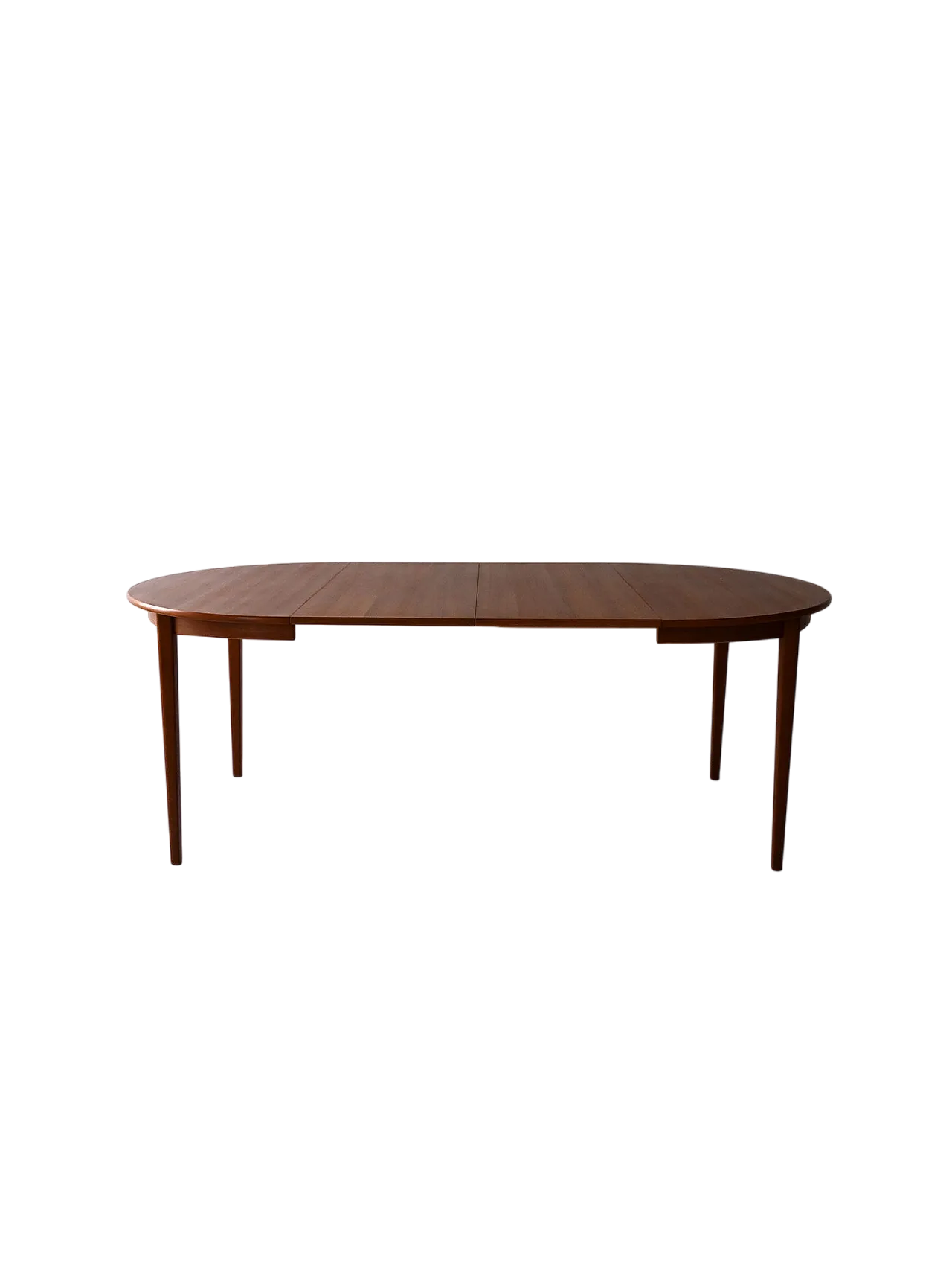 Scandinavian table in extendable round teak, 1960s 10