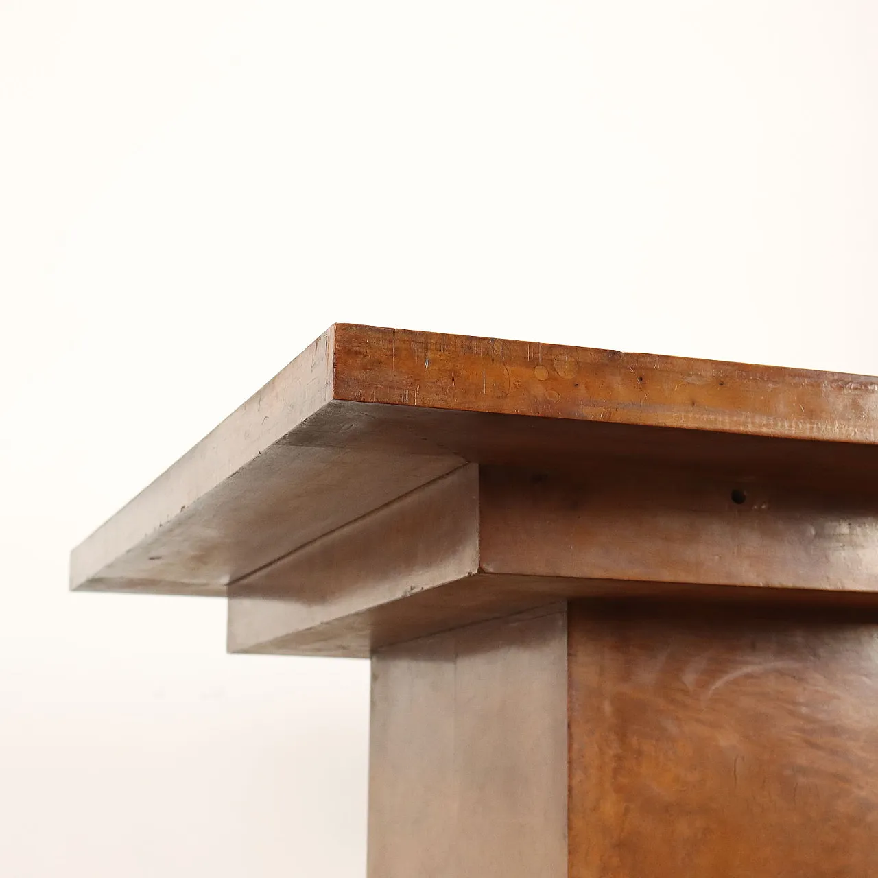 Scrivania Decò in radica di noce e vetro, anni '30 5