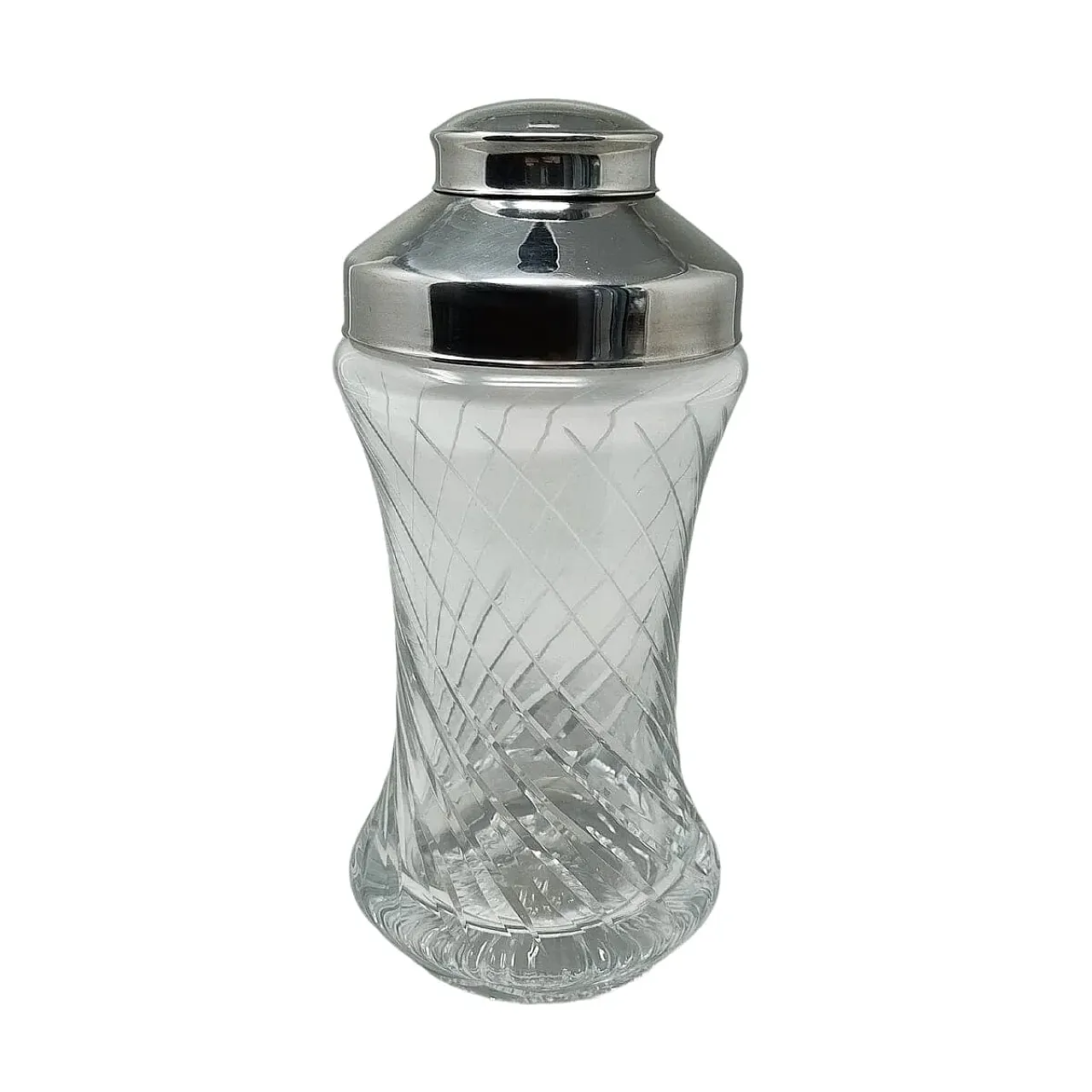 Cut crystal cocktail shaker, 1960s 6