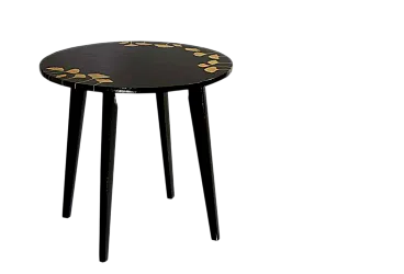 Tavolino nero dipinto a mano, anni '60