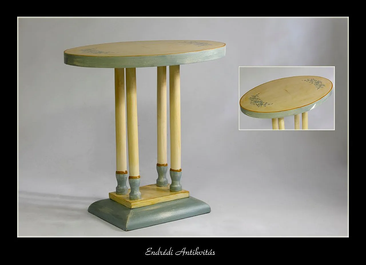 Art Deco hand-painted side table, 1930s 4