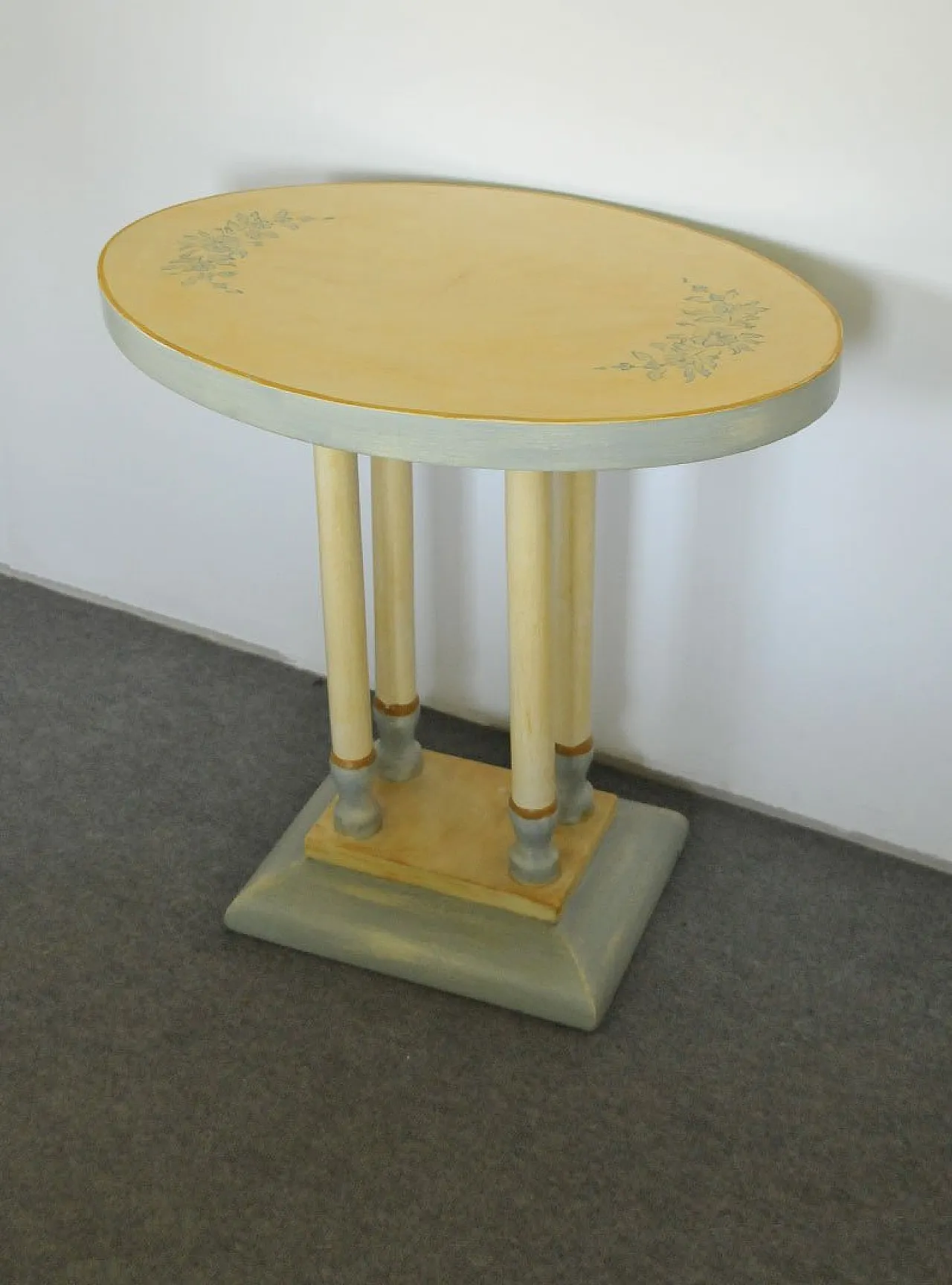Art Deco hand-painted side table, 1930s 5