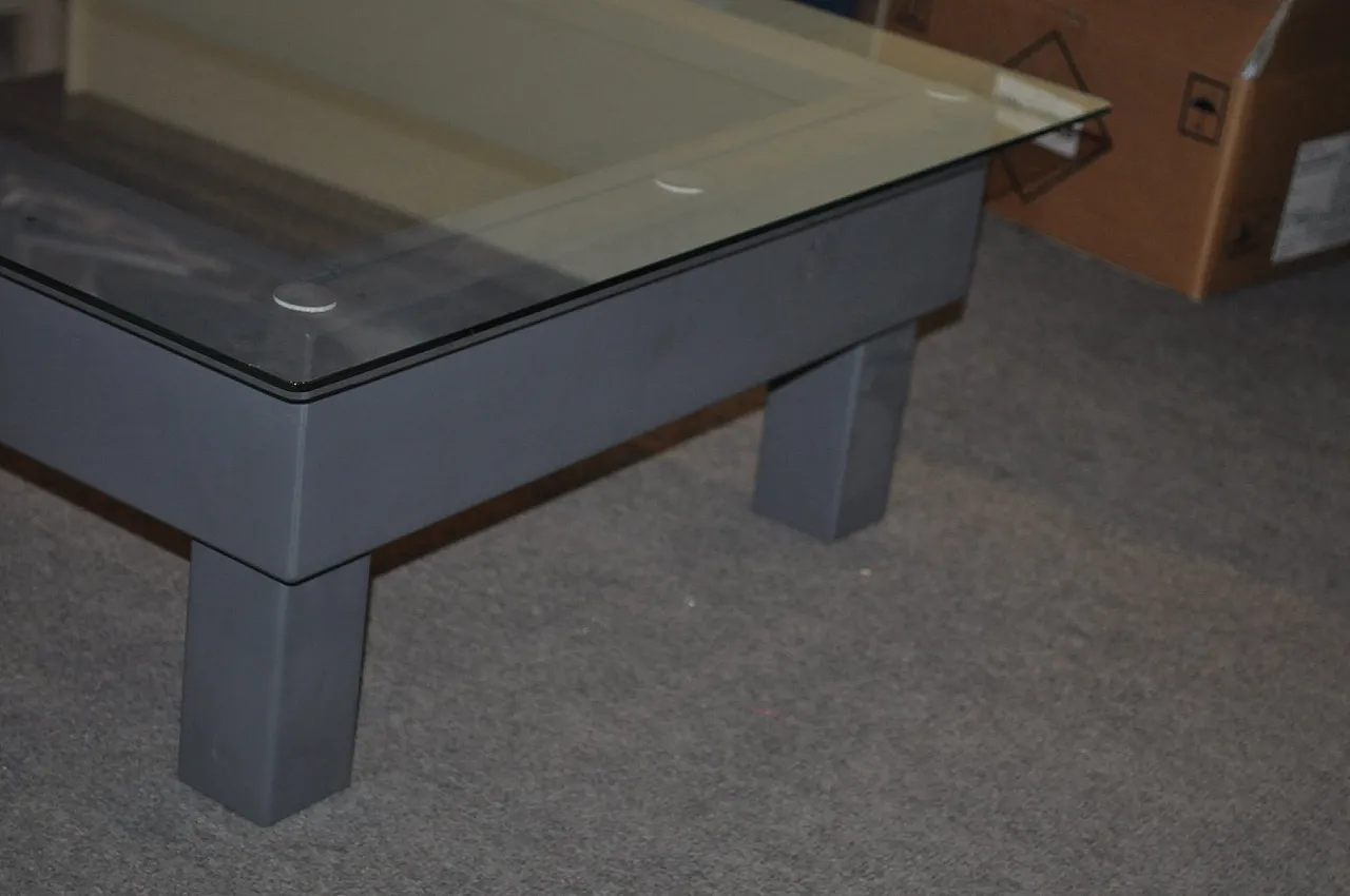 Tavolino da caffè moderno con piano in vetro, anni 2000 6