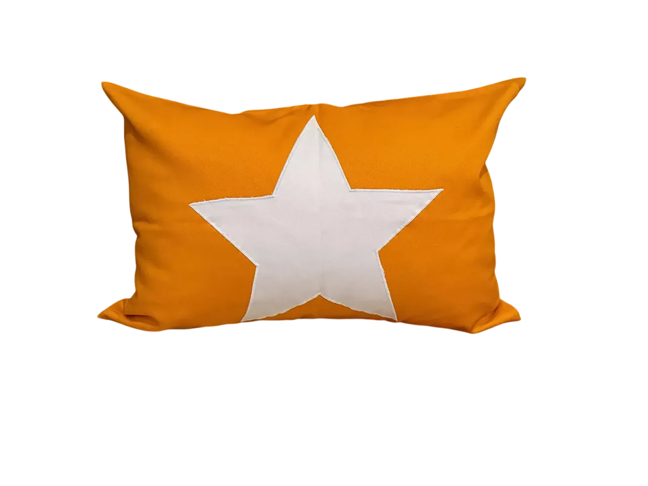 Yellow fabric pillow with white star, 2000s 7