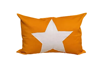 Cuscino in tessuto giallo con stella bianca, anni 2000