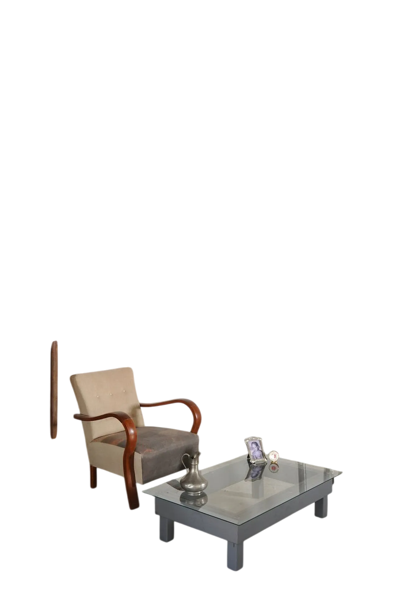 Tavolino da caffè moderno con piano in vetro, anni 2000 7