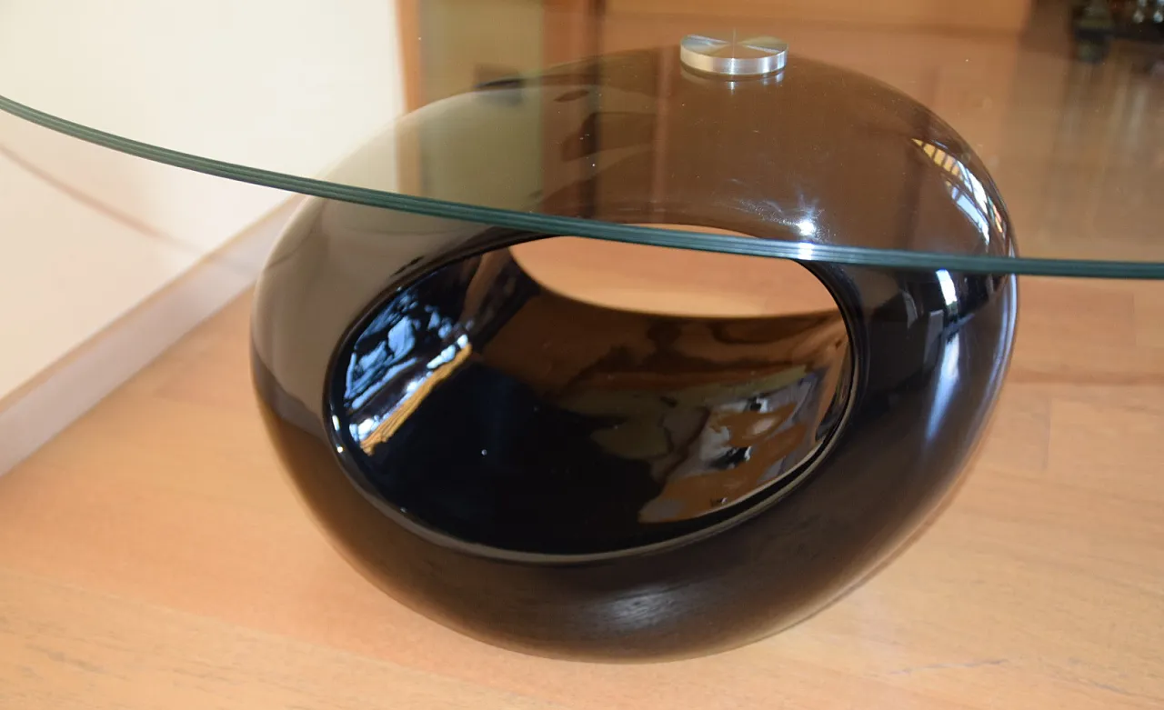 Tavolino moderno con vetro ovale, 2000s 9