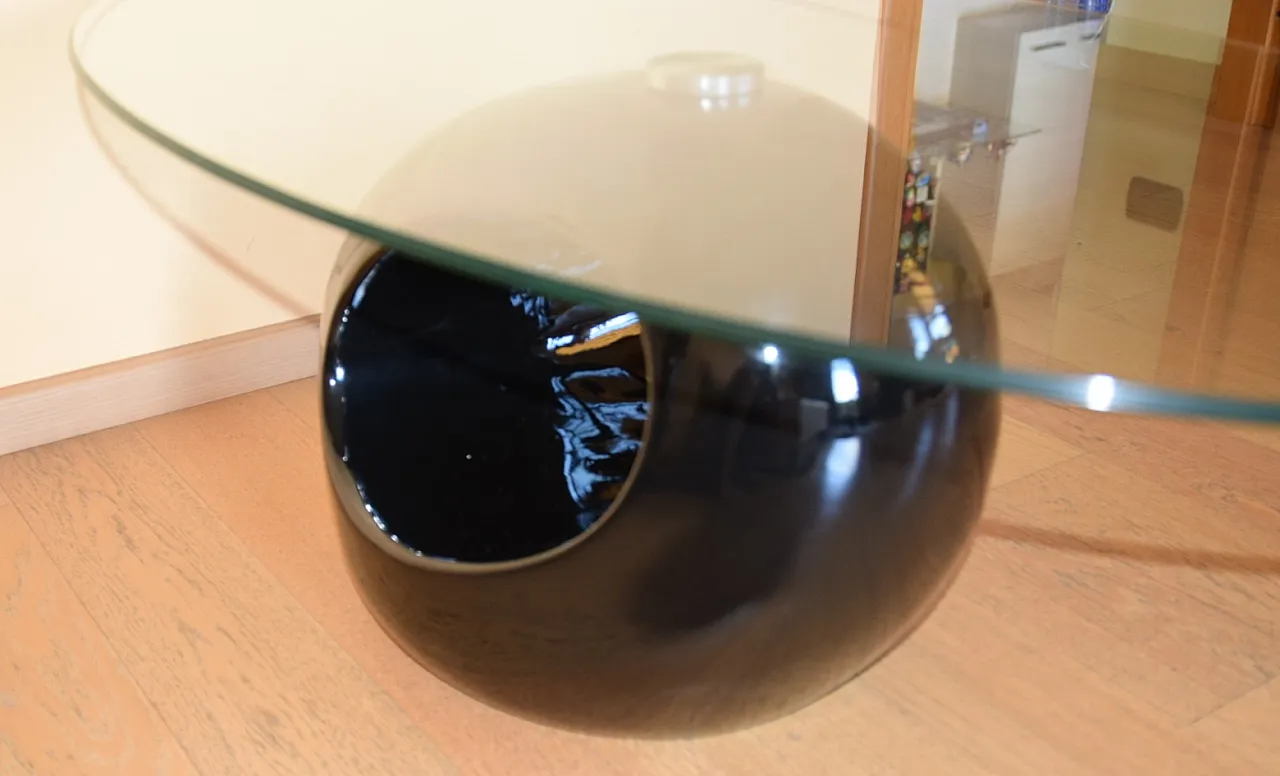 Tavolino moderno con vetro ovale, 2000s 10