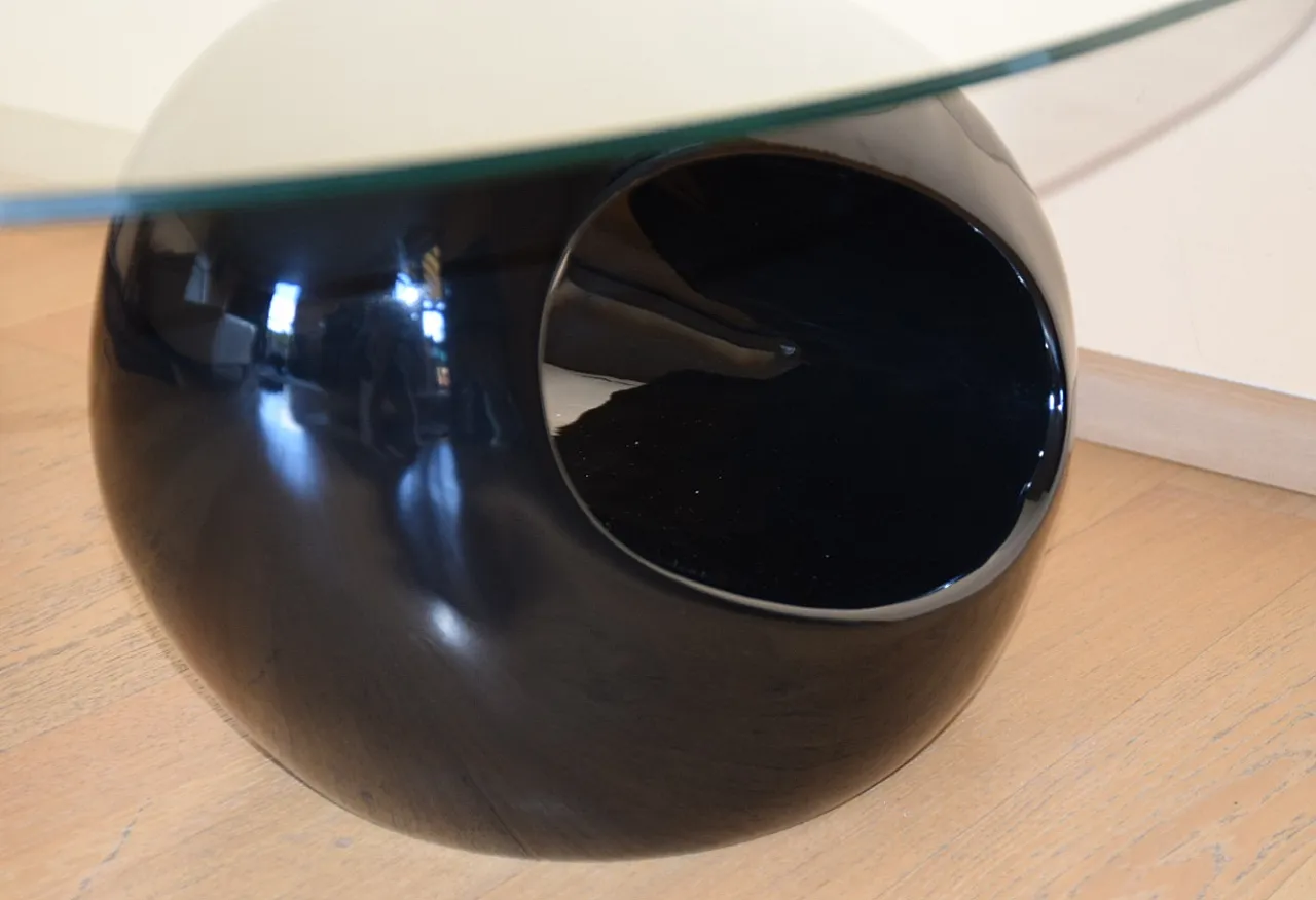 Tavolino moderno con vetro ovale, 2000s 11