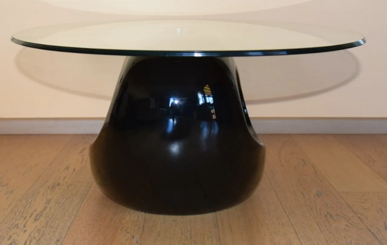 Tavolino moderno con vetro ovale, 2000s 13