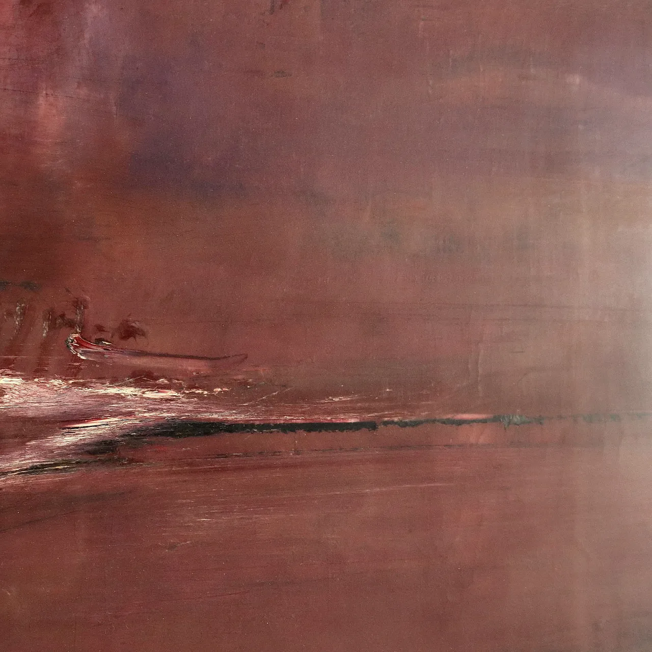 Mario Francesconi, composizione astratta, olio su tela, 1958 4