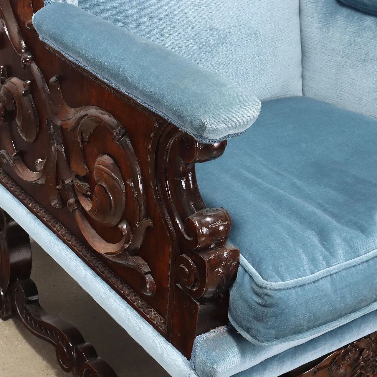 Coppia di poltrone in stile Neobarocco in noce, '800 5