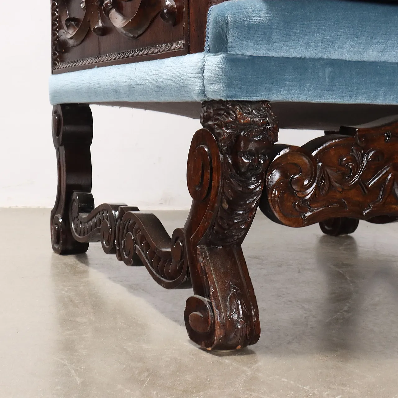 Coppia di poltrone in stile Neobarocco in noce, '800 7