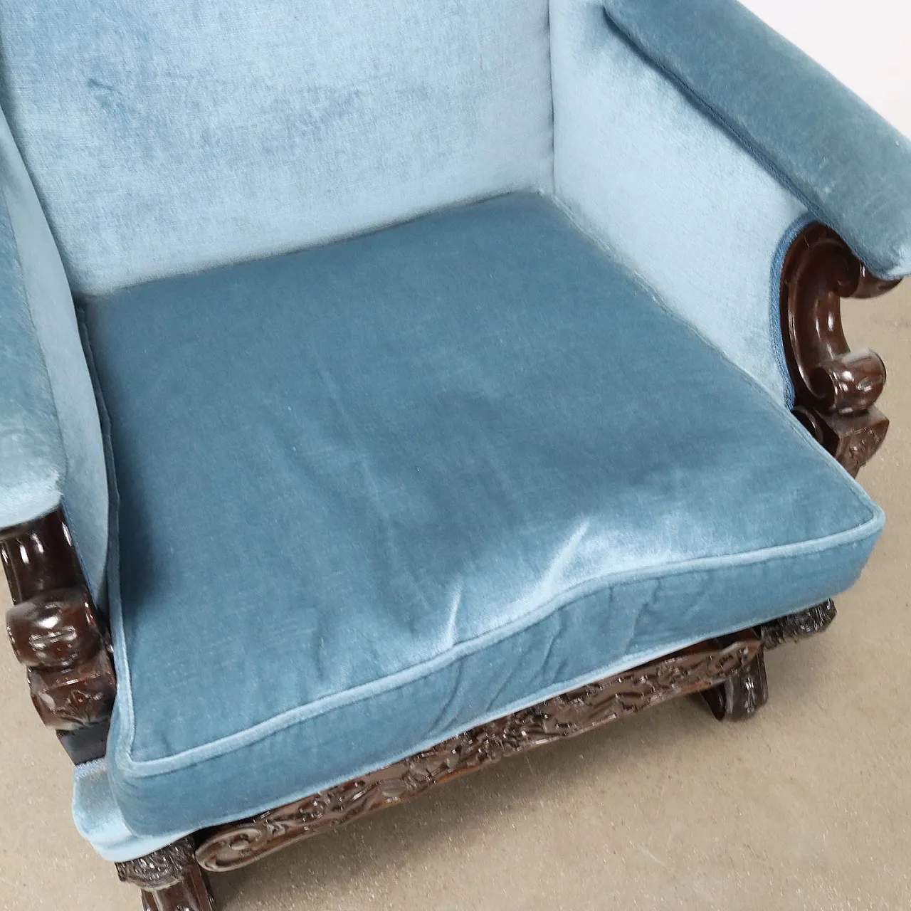 Coppia di poltrone in stile Neobarocco in noce, '800 8