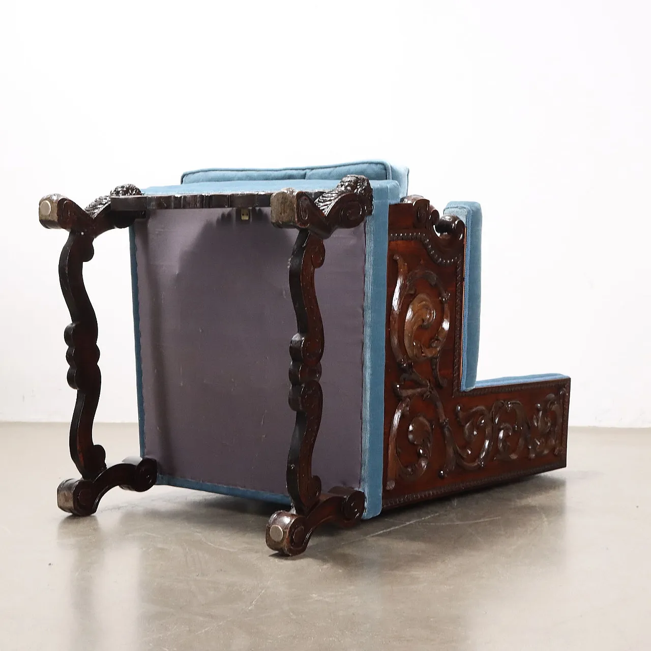 Coppia di poltrone in stile Neobarocco in noce, '800 10