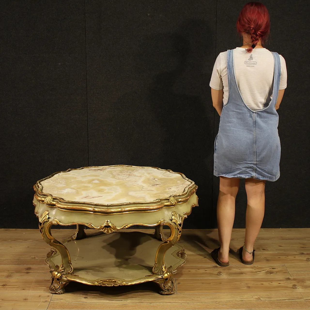 Venetian lacquered table in Louis XV style, 20th century 2