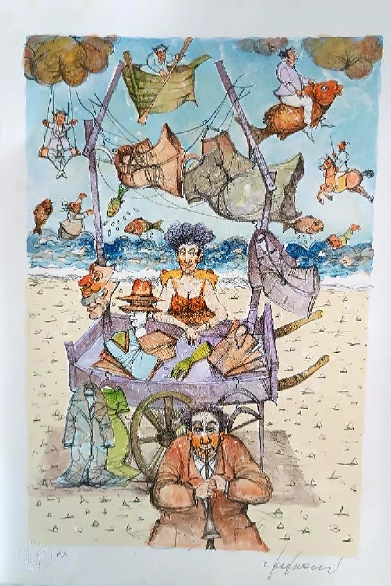 Prova d'autore di Roberto Fontirossi, litografia, '900 2
