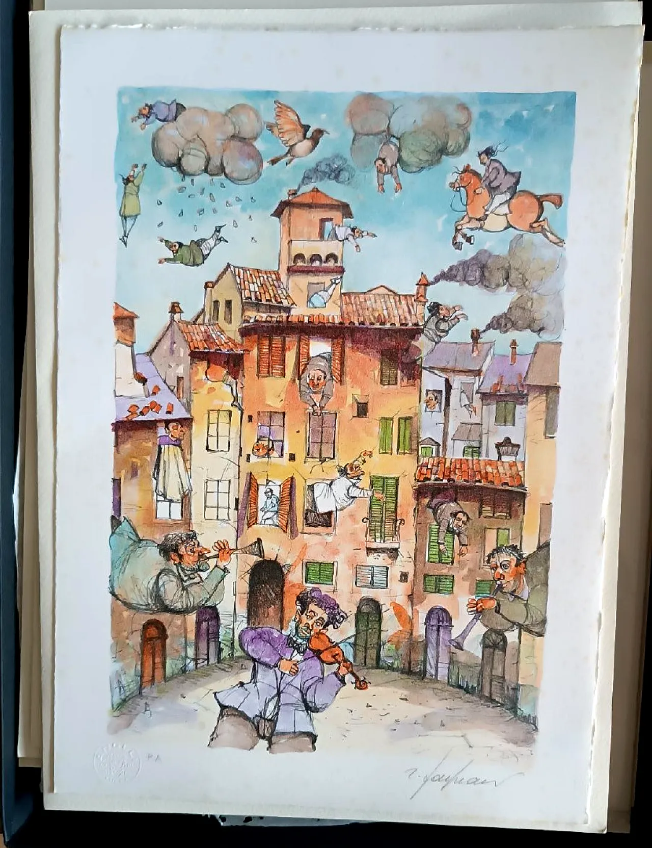 Litografia Prova d'autore di Roberto Fontirossi, anni '60 1