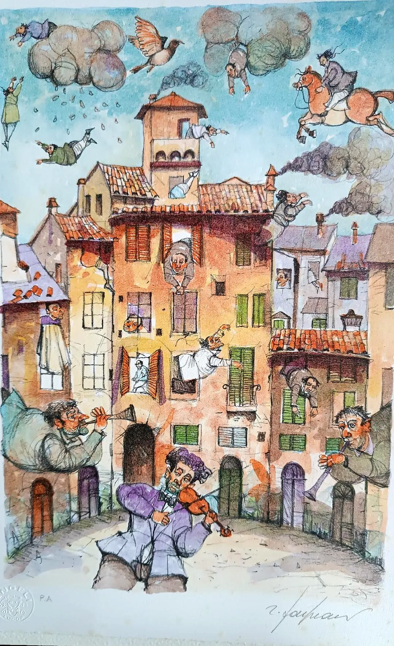 Litografia Prova d'autore di Roberto Fontirossi, anni '60 3