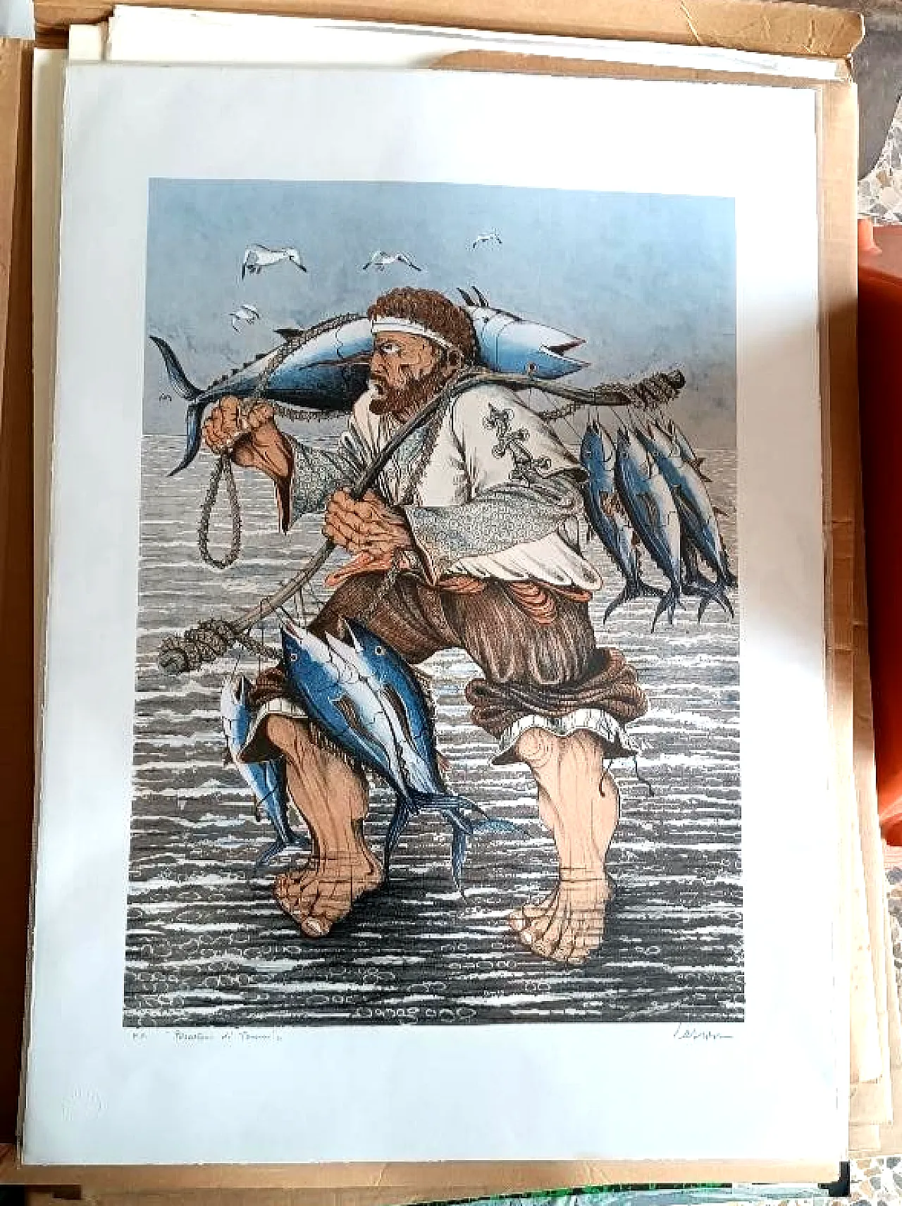 Artist's proof by Giovanni Lazzarini, lithograph, 20th century 1