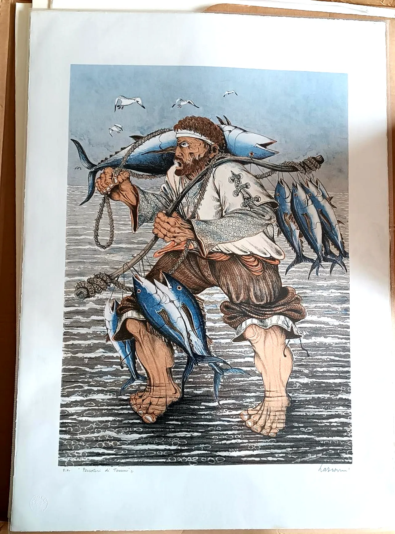 Artist's proof by Giovanni Lazzarini, lithograph, 20th century 2