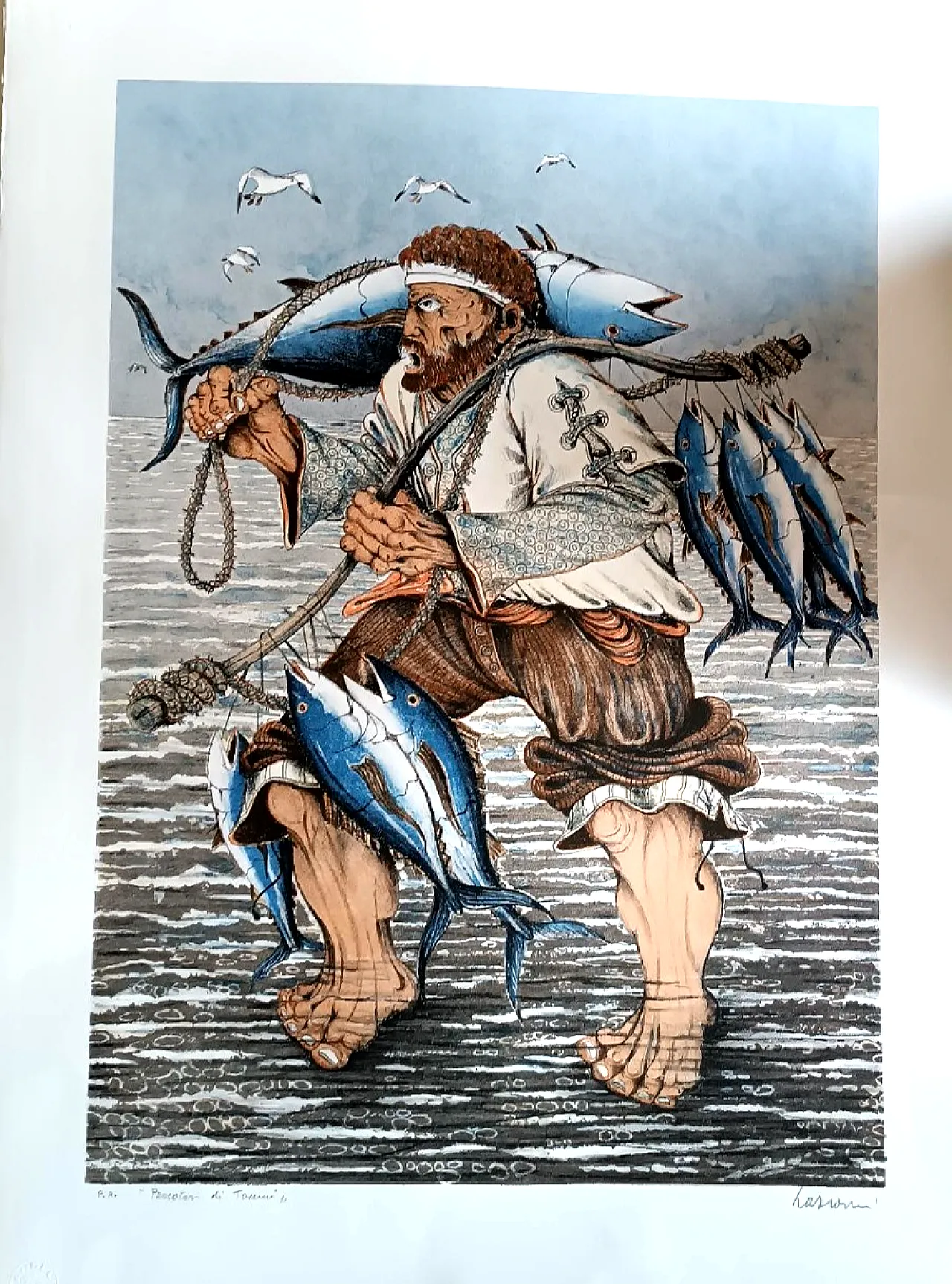 Artist's proof by Giovanni Lazzarini, lithograph, 20th century 3