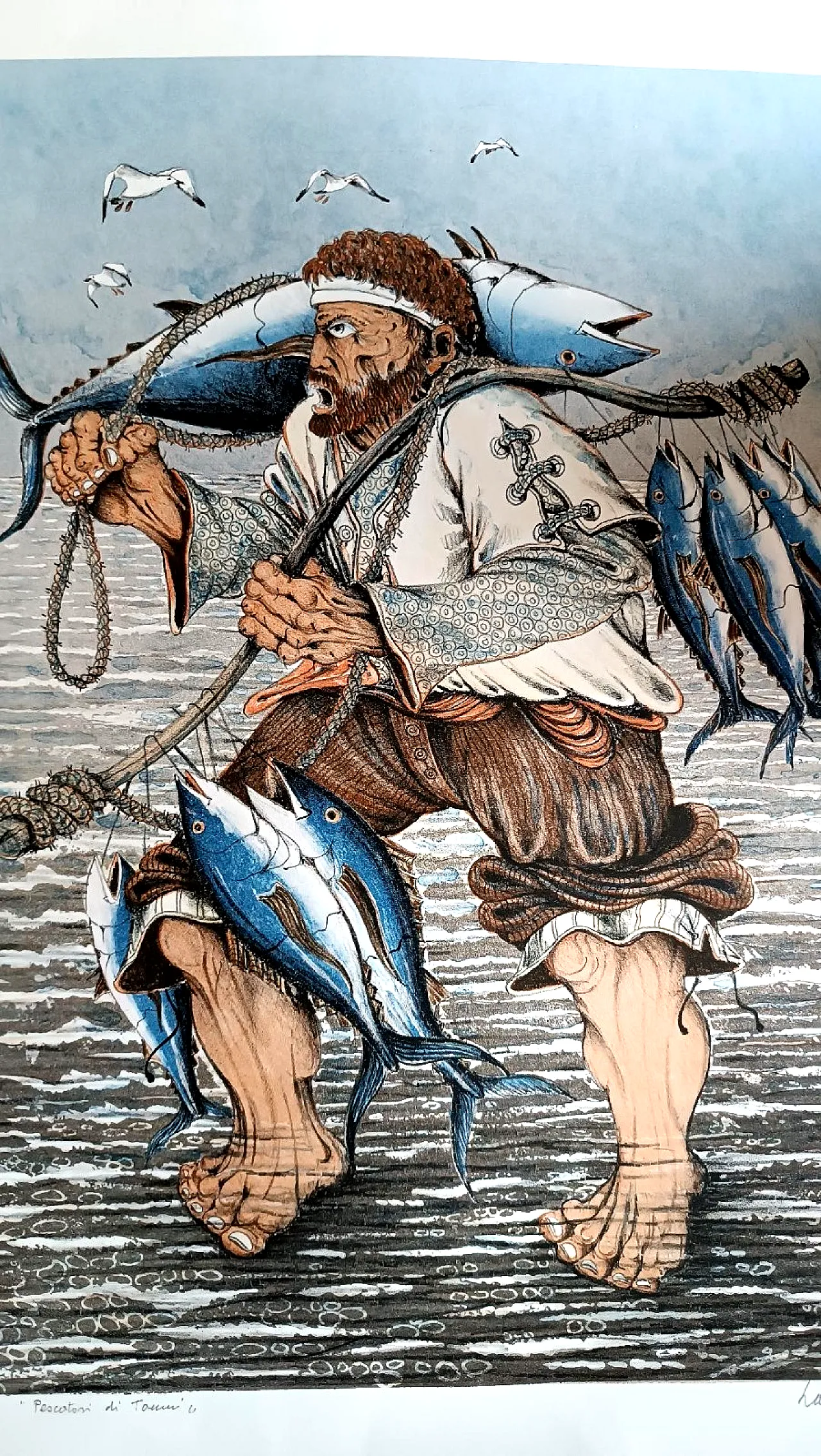 Artist's proof by Giovanni Lazzarini, lithograph, 20th century 4