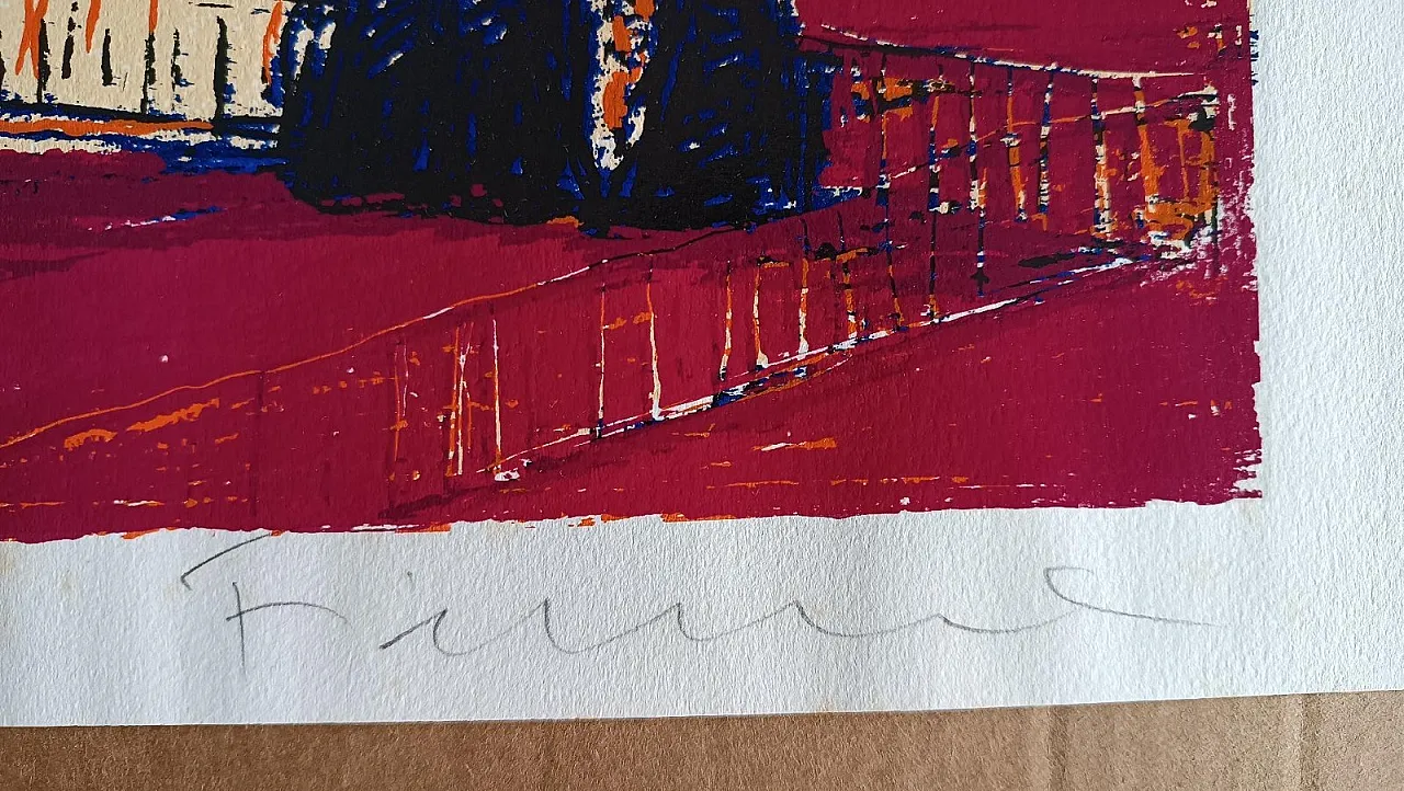 Prova d'autore di Salvatore Fiume, acquaforte a colori, '900 3