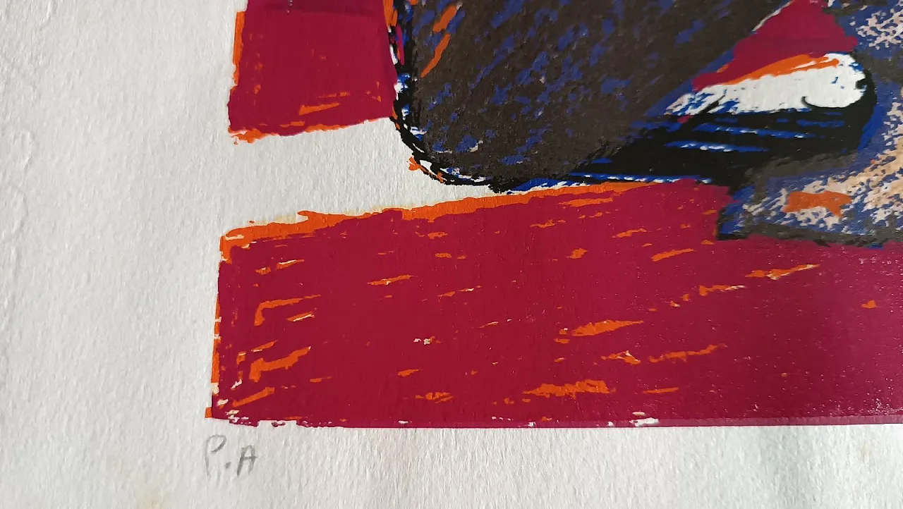 Prova d'autore di Salvatore Fiume, acquaforte a colori, '900 6