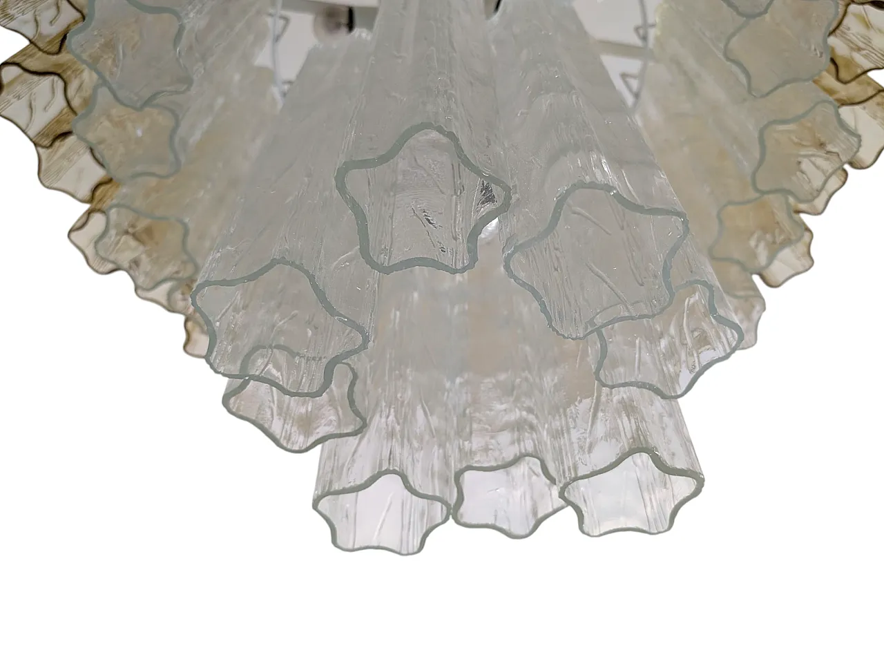 Murano Ambra glass cascade chandelier and crystal, 70s 5