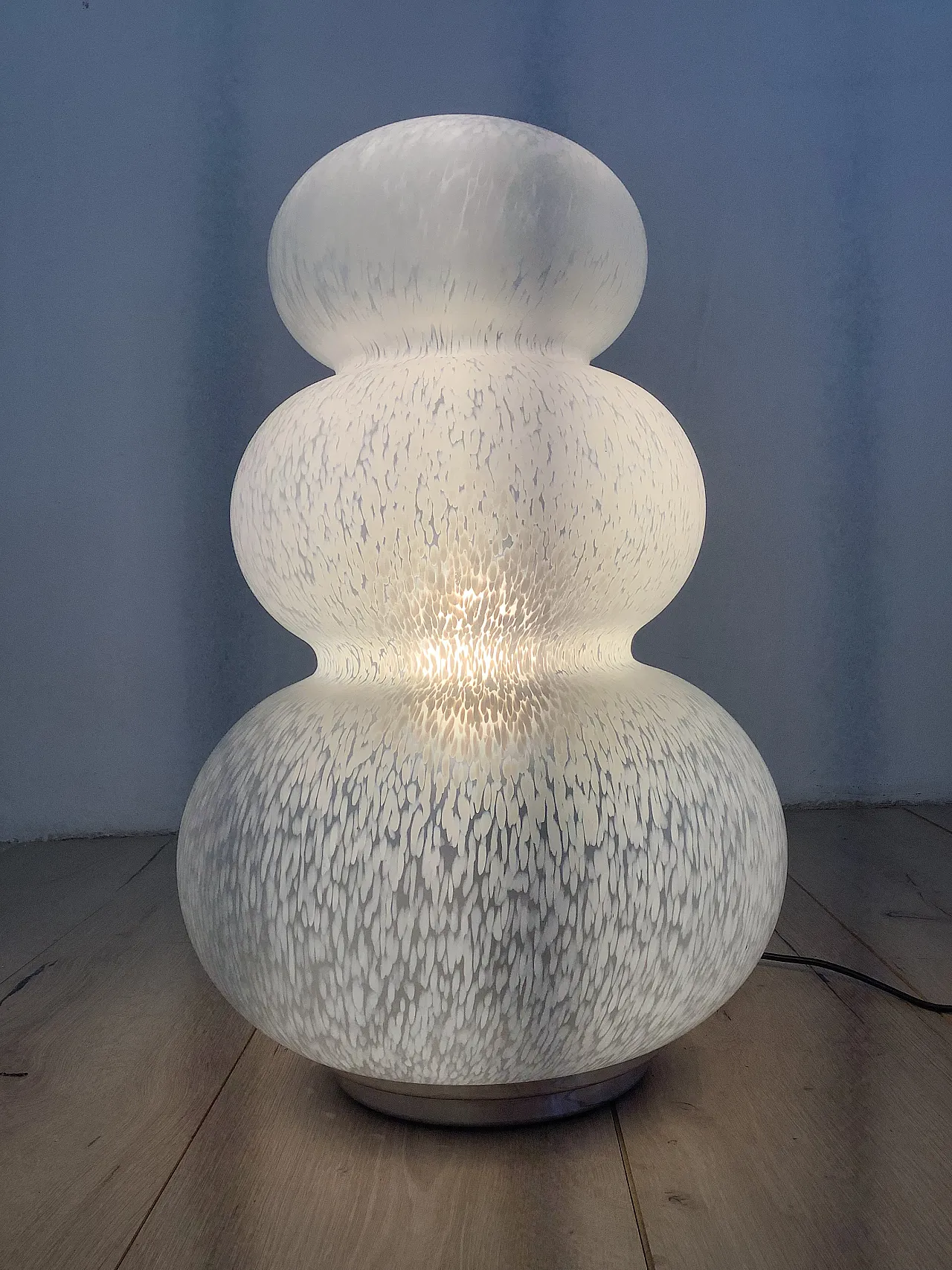 Lampada da tavolo in vetro maculato, anni '70 2