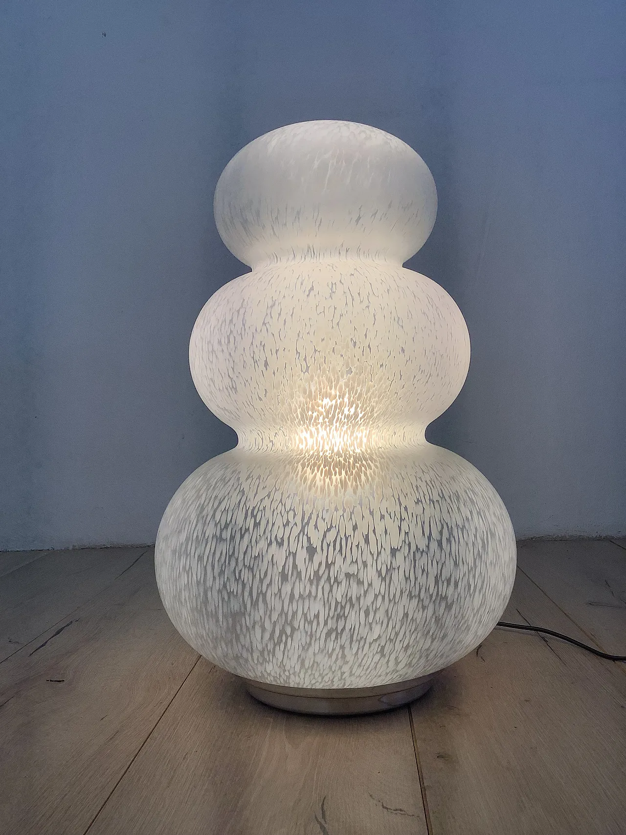 Lampada da tavolo in vetro maculato, anni '70 4