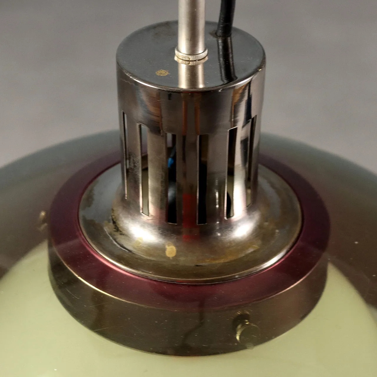 Lampada da soffitto in vetro e metacrilato, anni '60 6