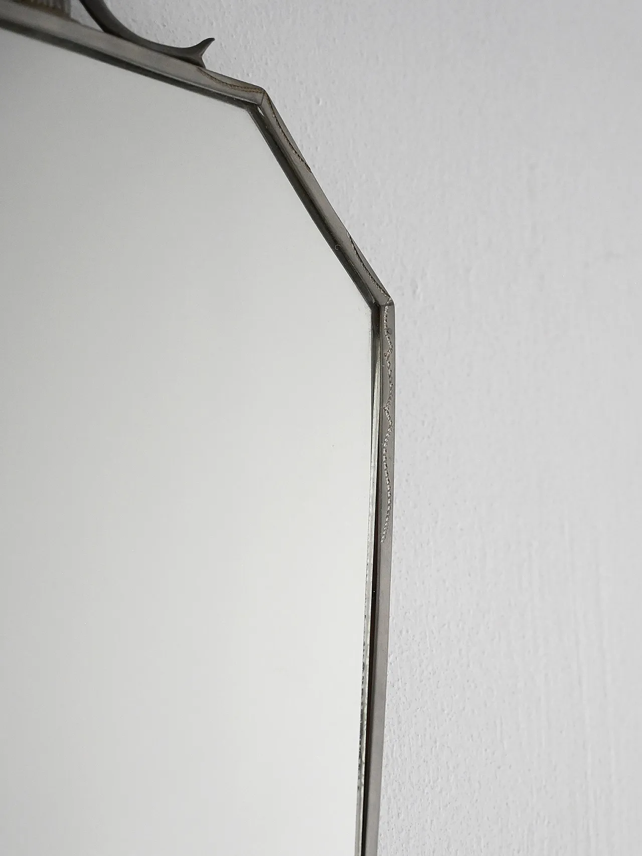 Specchio scandinavo Art Déco in stagno inciso, 1931 3
