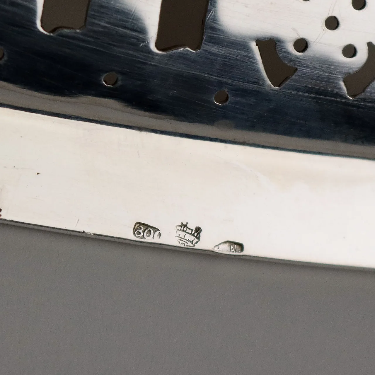 Oval silver tray by Manifattura Cesa Alessandria, early 20th century 9