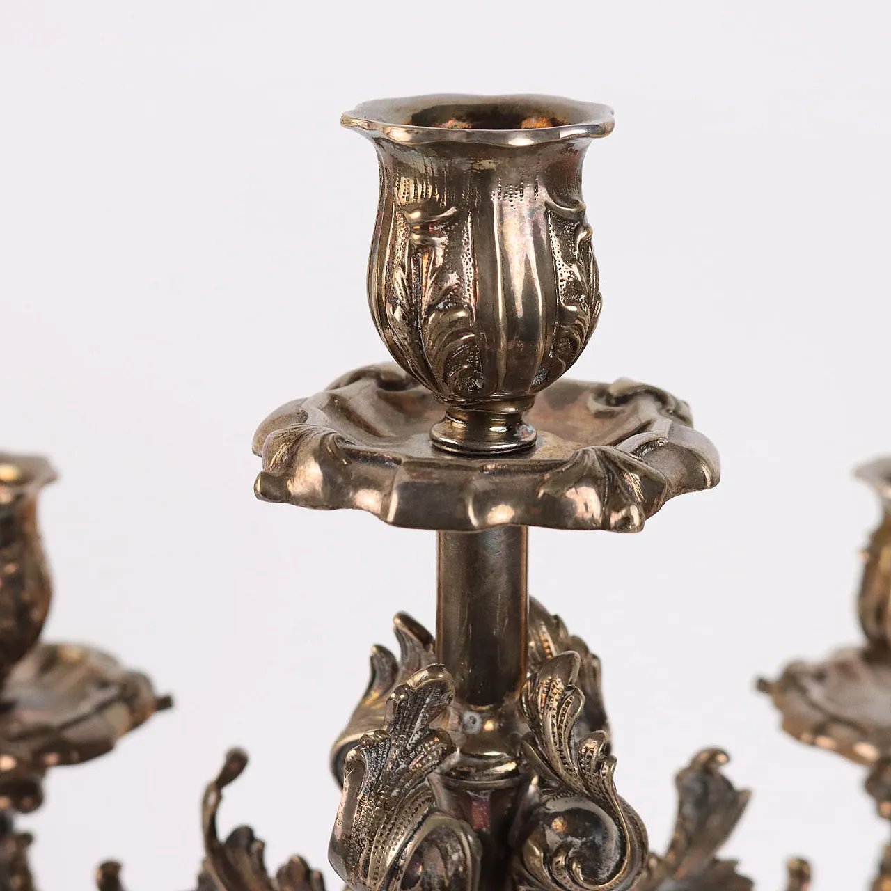 Candelabro in argento a cinque fiamme, '900 4