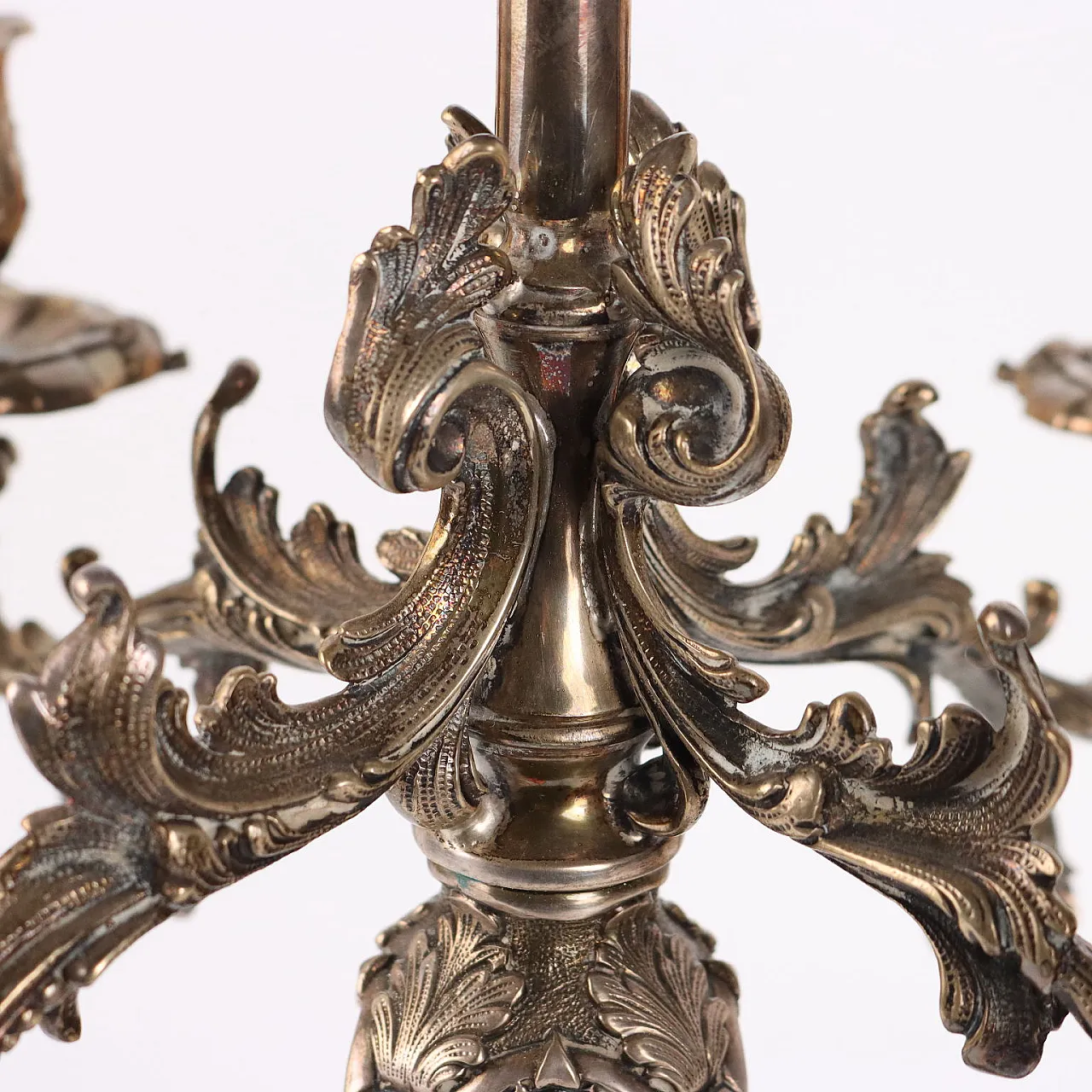 Candelabro in argento a cinque fiamme, '900 5