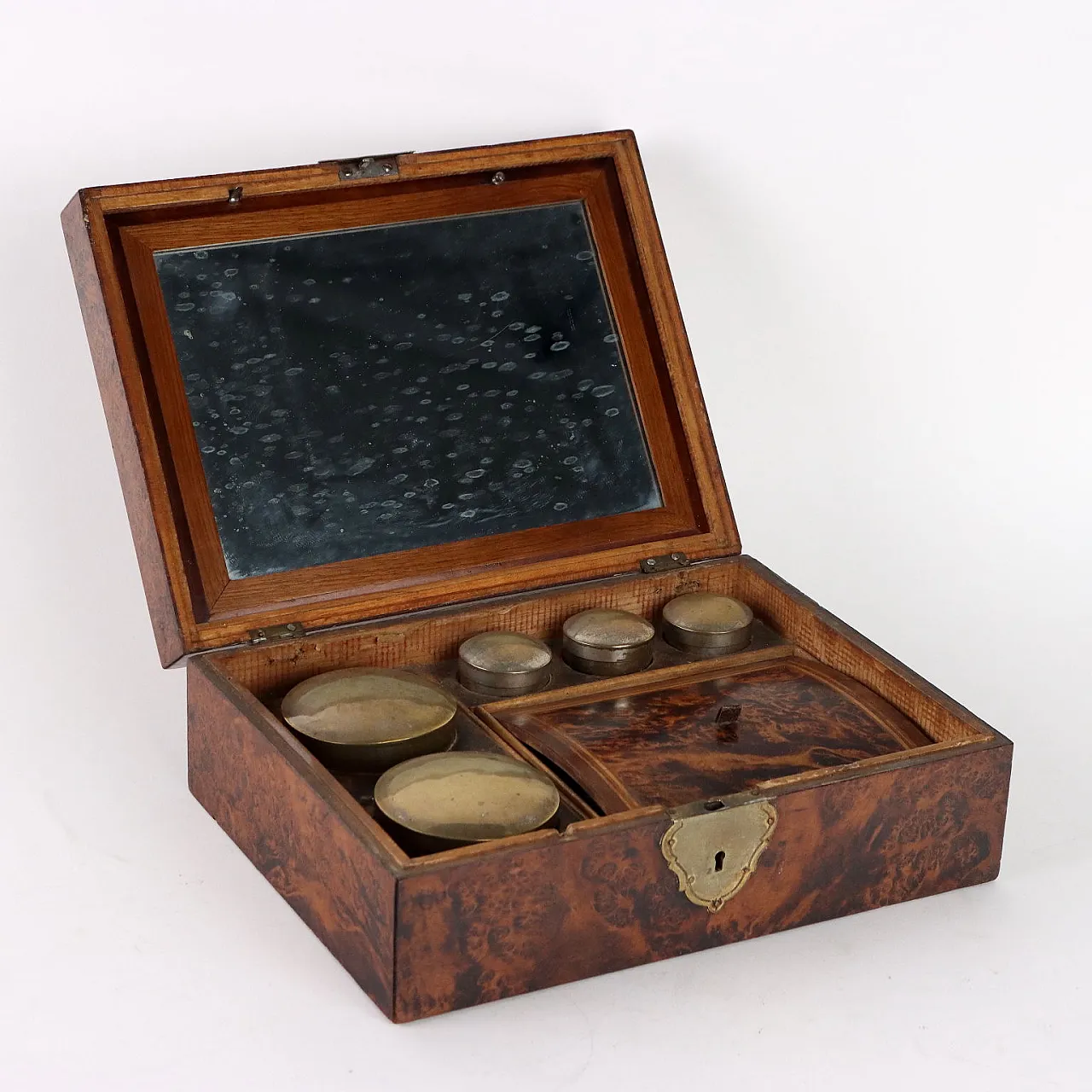 Scatola in legno impiallacciato di radica, '800 6