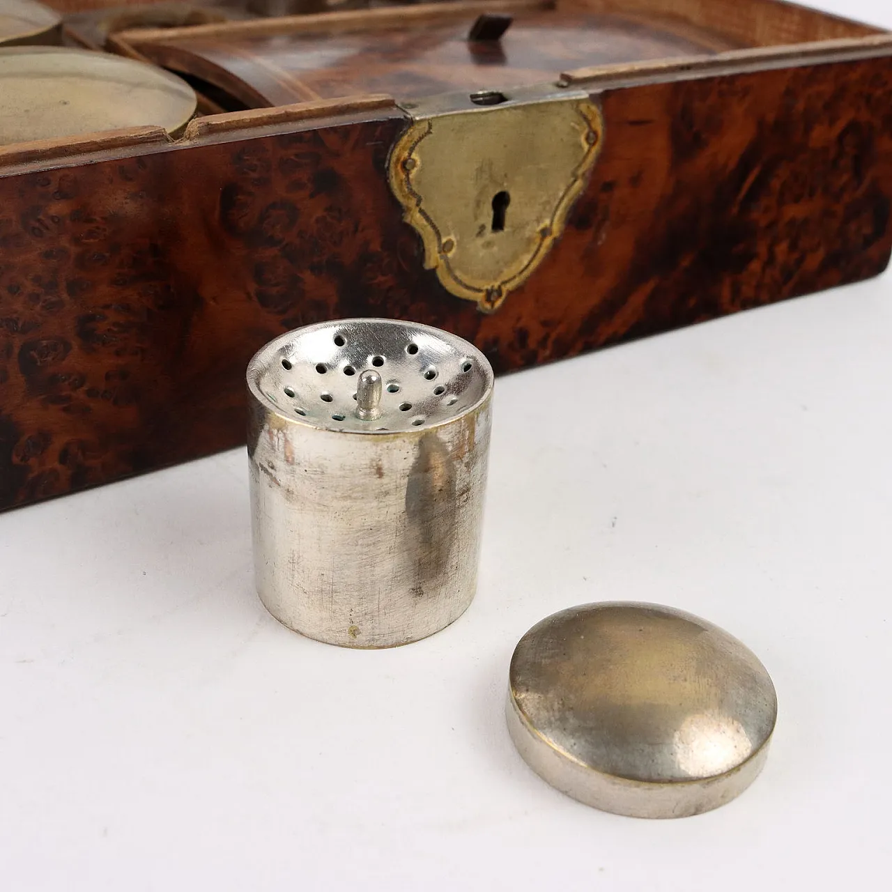 Scatola in legno impiallacciato di radica, '800 10