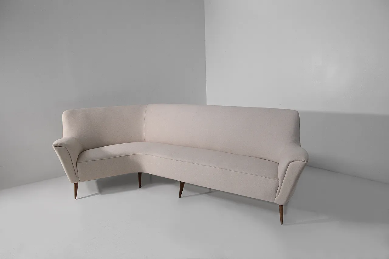 White corner sofa Gio Ponti style, 50s 1