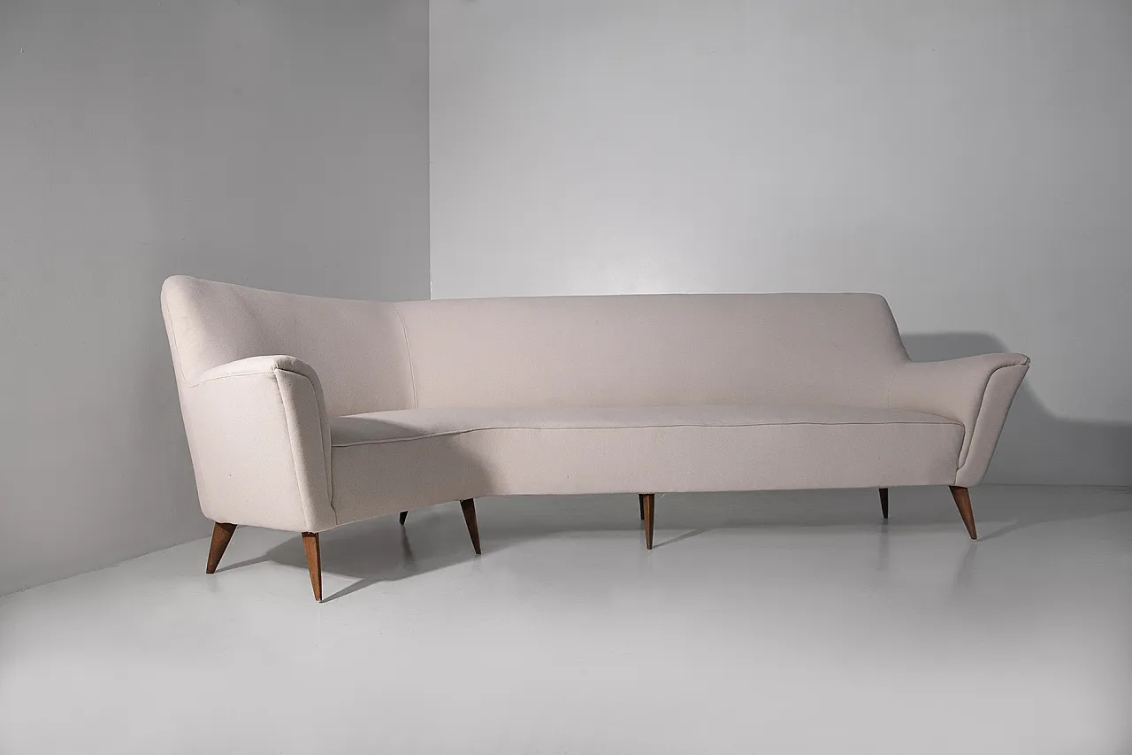 White corner sofa Gio Ponti style, 50s 6