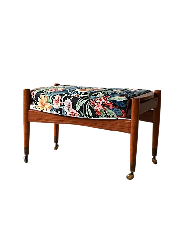 Scoginavo footrest with Josef Frank fabric, 1950s