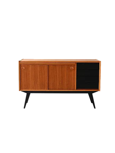 Scandinavian teak sideboard with black details, 60s
