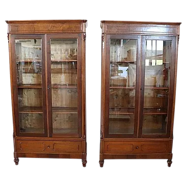 Pair of bookcases, restored, 19th century