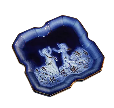 Piatto in ceramica con putti -svuotatasche, anni '70