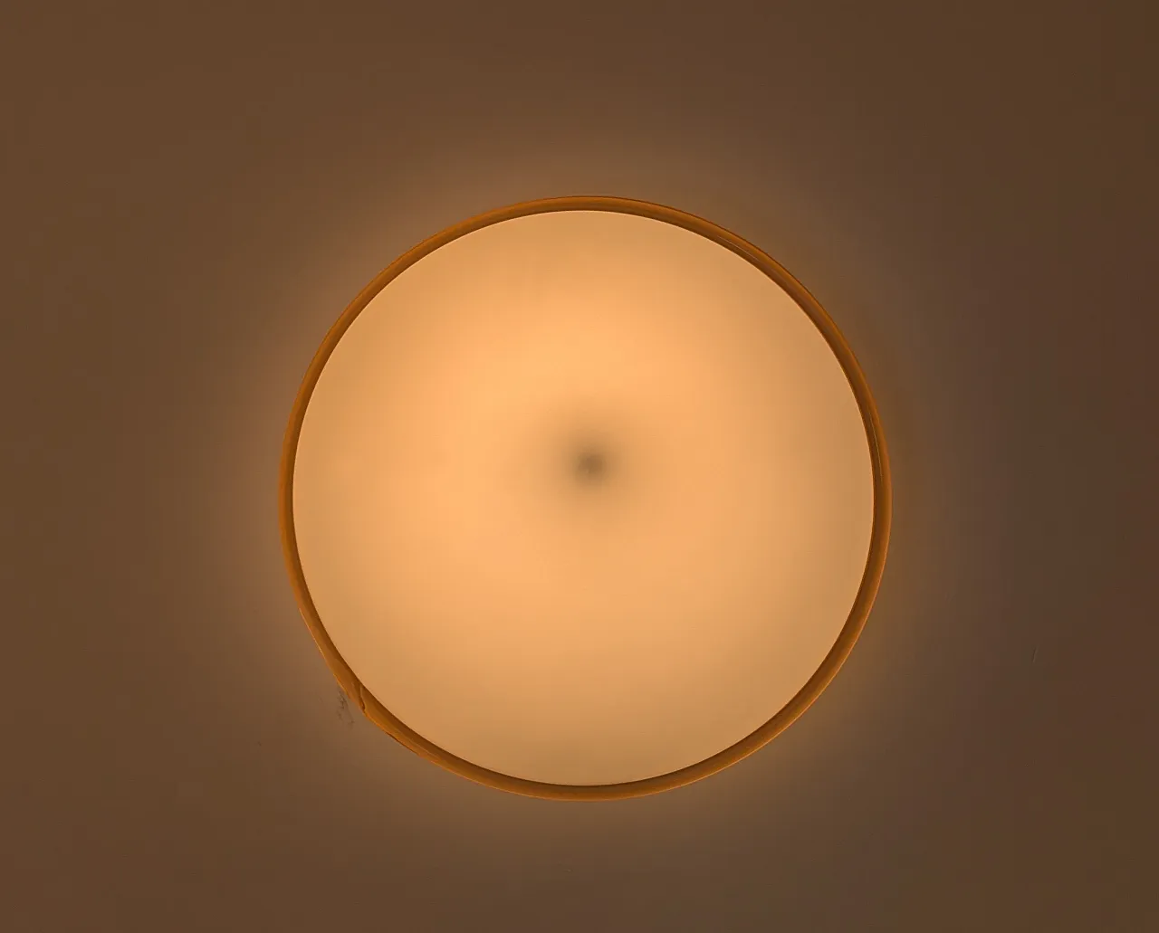 Applique in vetro soffiato con bordo ambrato anni 70 4